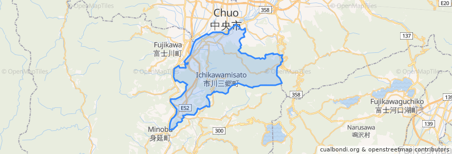 Mapa de ubicacion de Nishiyatsushiro County.