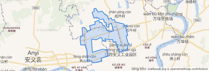 Mapa de ubicacion de Anyi Industry Park.