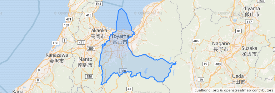 Mapa de ubicacion de Toyama.