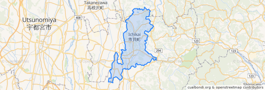 Mapa de ubicacion de Ichikai.