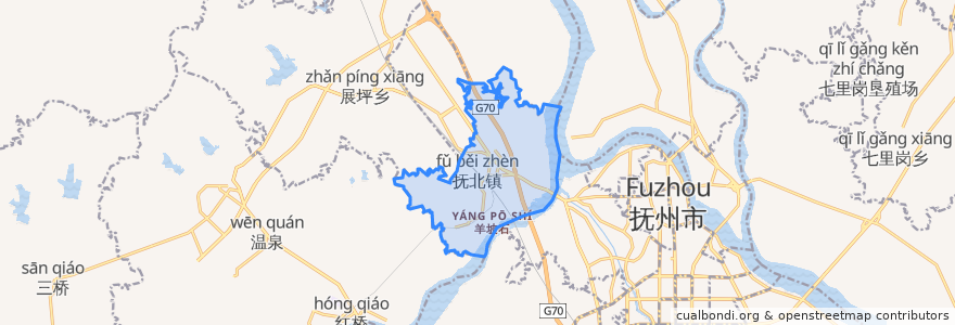 Mapa de ubicacion de 抚北镇.