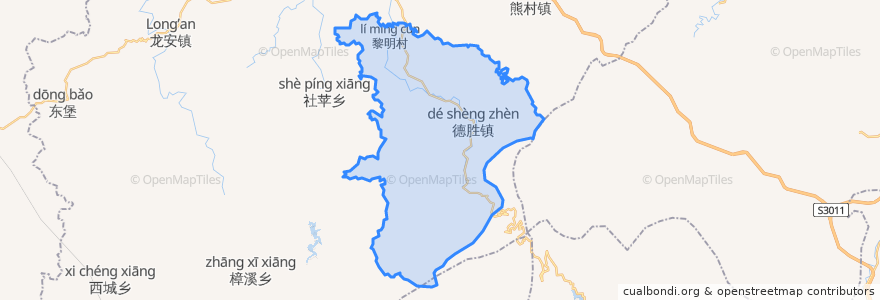 Mapa de ubicacion de Desheng.