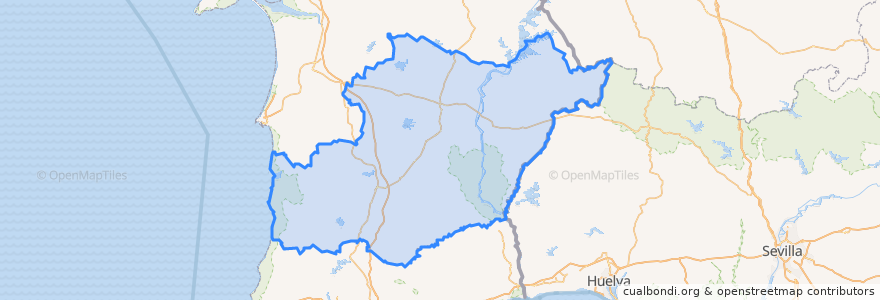 Mapa de ubicacion de Beja.