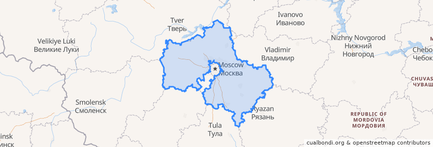 Mapa de ubicacion de Московская область.