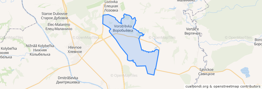 Mapa de ubicacion de Воробьевский сельсовет.