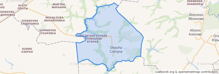 Mapa de ubicacion de Слепухинский сельсовет.
