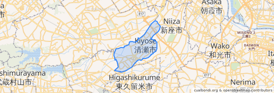 Mapa de ubicacion de 清瀨市.