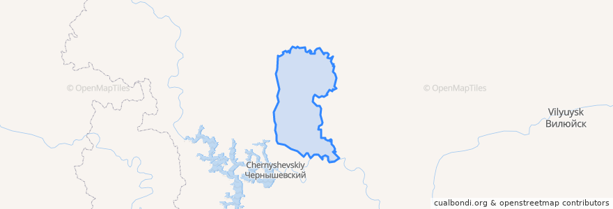 Mapa de ubicacion de Садынский национальный эвенкийский наслег.