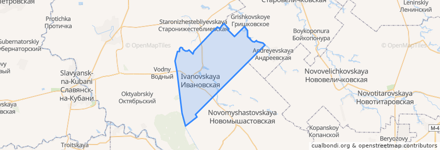 Mapa de ubicacion de Ивановское сельское поселение.