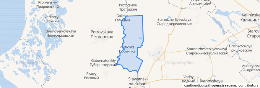 Mapa de ubicacion de Протичкинское сельское поселение.