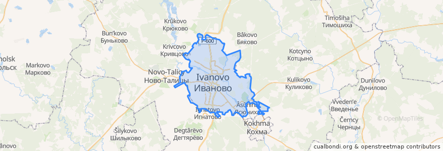 Mapa de ubicacion de городской округ Иваново.