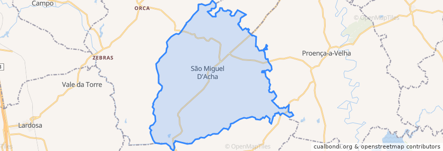 Mapa de ubicacion de São Miguel de Acha.