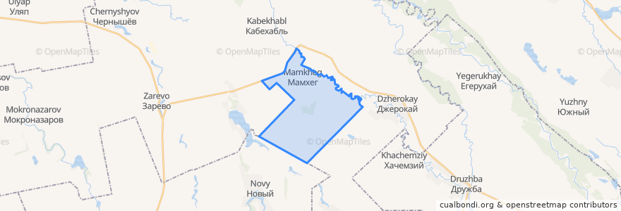 Mapa de ubicacion de Мамхегское сельское поселение.