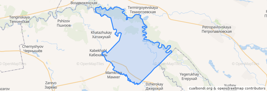 Mapa de ubicacion de Хакуринохабльское сельское поселение.