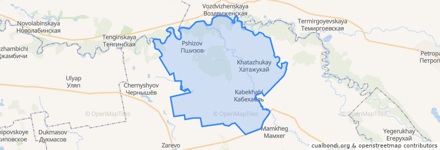 Mapa de ubicacion de Хатажукайское сельское поселение.