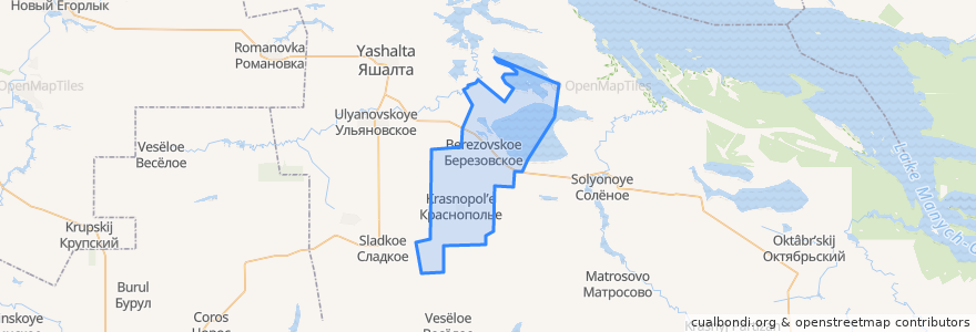 Mapa de ubicacion de Березовское сельское поселение.