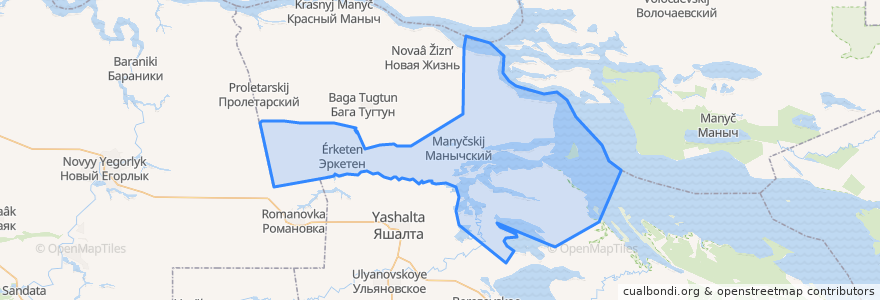 Mapa de ubicacion de Манычское сельское поселение.
