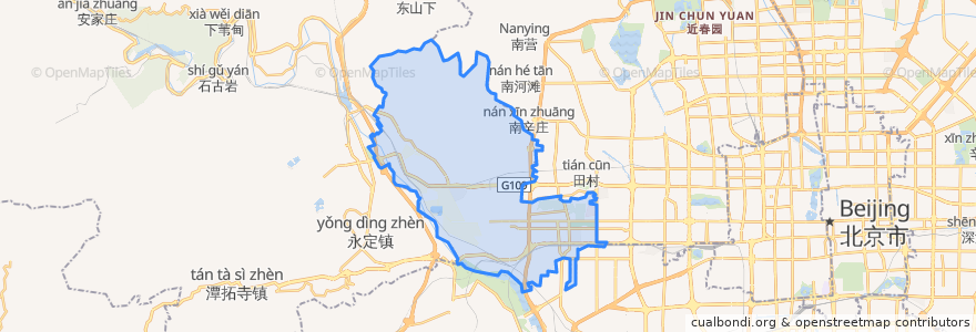 Mapa de ubicacion de Shijingshan District.