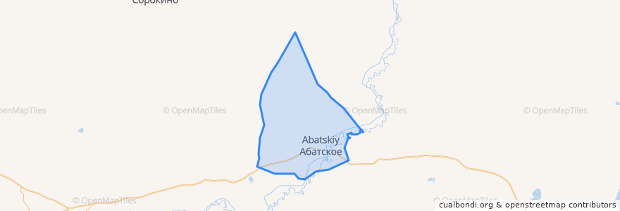 Mapa de ubicacion de Абатское сельское поселение.