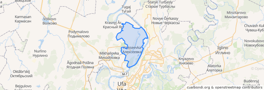 Mapa de ubicacion de Алексеевский сельсовет.