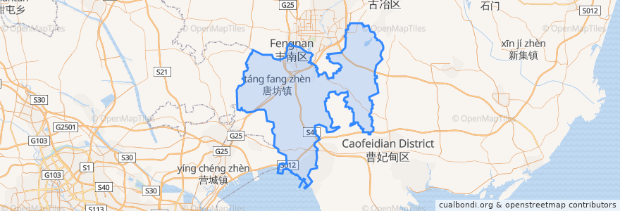 Mapa de ubicacion de Fengnan District.