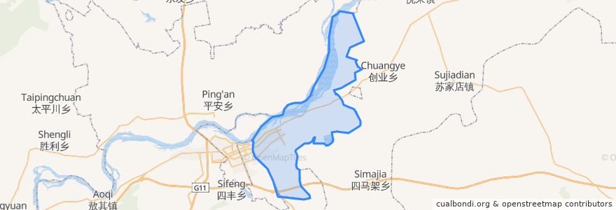 Mapa de ubicacion de Dongfeng District.