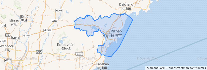 Mapa de ubicacion de Donggang District.