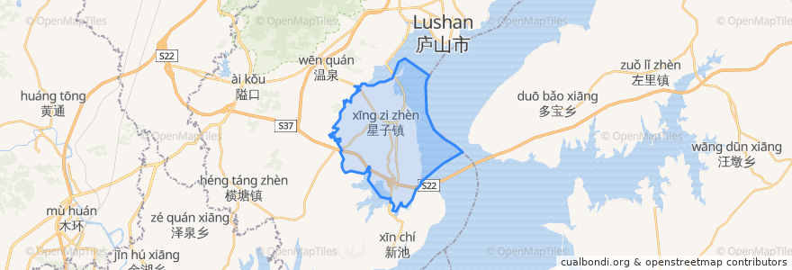 Mapa de ubicacion de Xingzi.