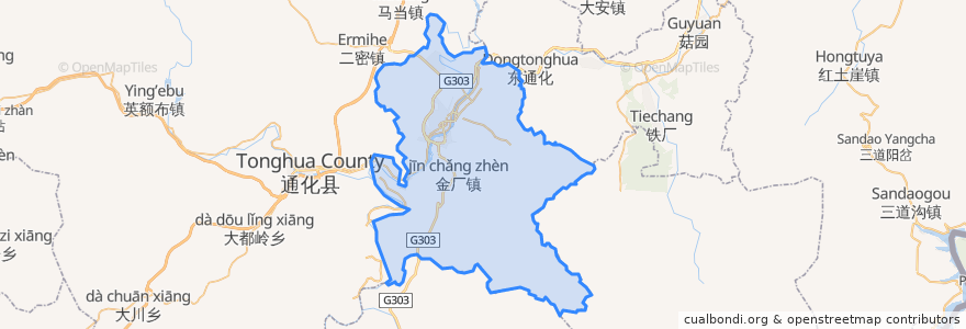 Mapa de ubicacion de Dongchang District.