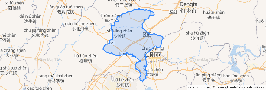 Mapa de ubicacion de Taizihe District.