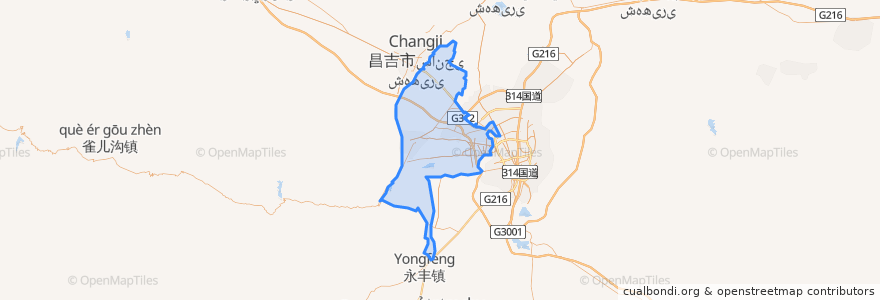 Mapa de ubicacion de 头屯河区 تۇدۇڭخابا.