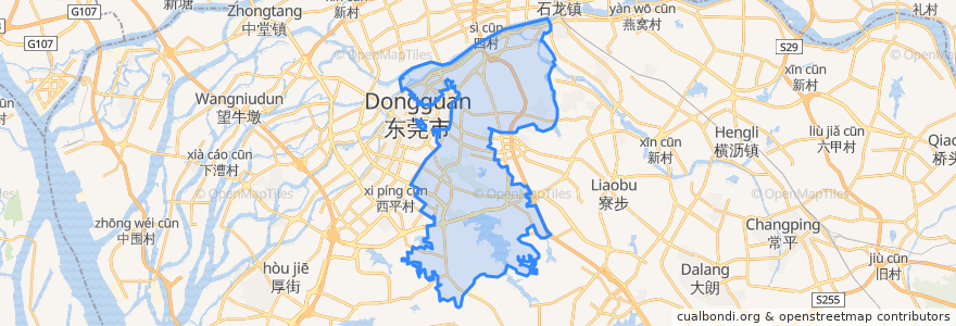 Mapa de ubicacion de 东城街道.