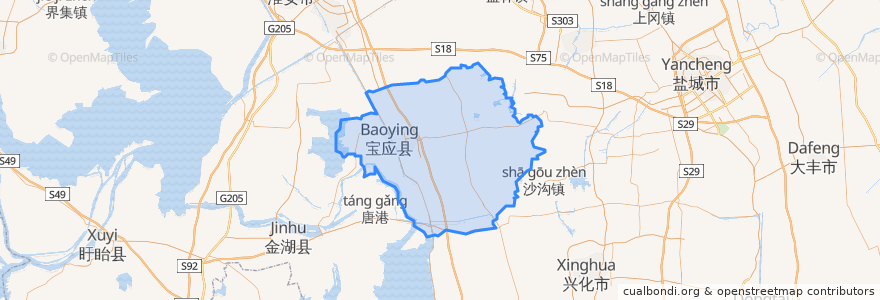 Mapa de ubicacion de Baoying County.