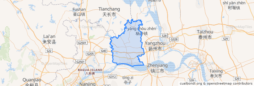 Mapa de ubicacion de Yizheng.