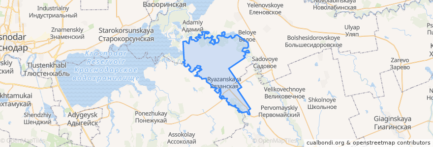 Mapa de ubicacion de Рязанское сельское поселение.