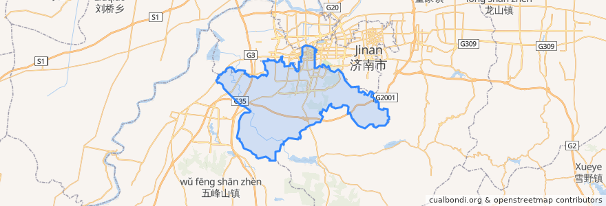Mapa de ubicacion de Shizhong District.