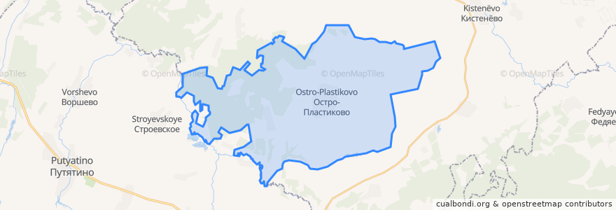 Mapa de ubicacion de Остро-Пластиковское сельское поселение.