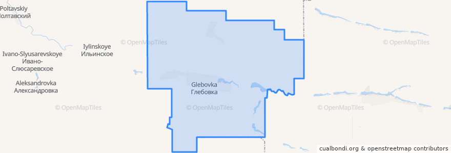 Mapa de ubicacion de Глебовское сельское поселение.