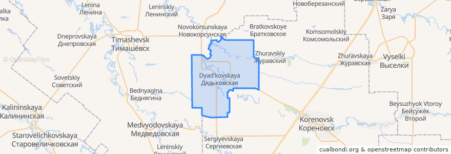 Mapa de ubicacion de Дядьковское сельское поселение.