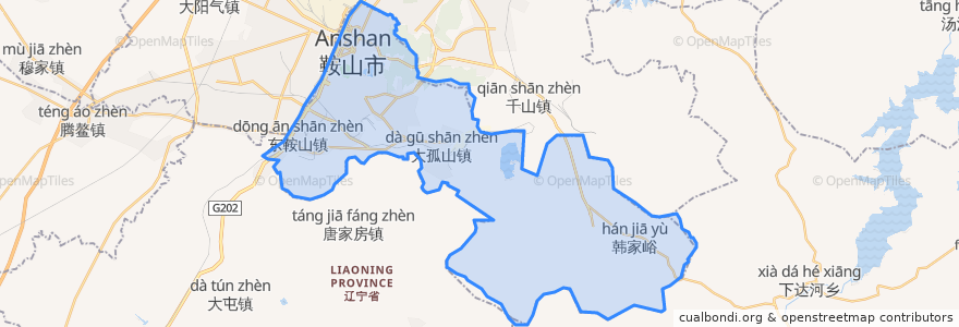 Mapa de ubicacion de Tiedong District.