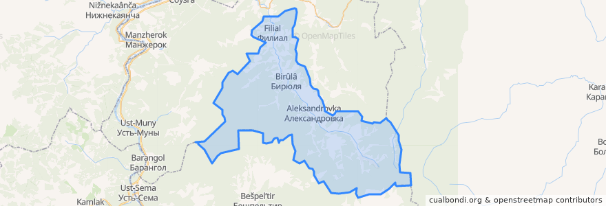 Mapa de ubicacion de Бирюлинское сельское поселение.