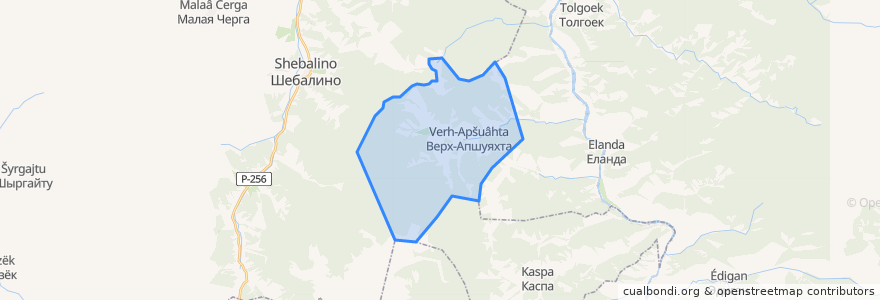 Mapa de ubicacion de Верх-Апшуяхтинское сельское поселение.