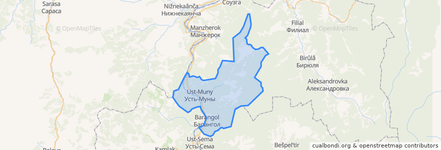 Mapa de ubicacion de Усть-Мунинское сельское поселение.