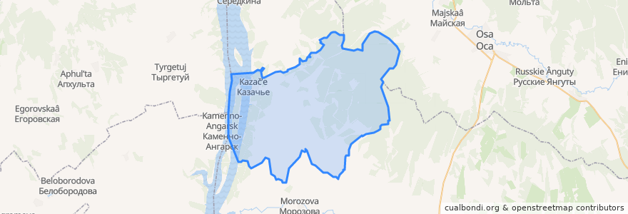 Mapa de ubicacion de сельское поселение Казачье.