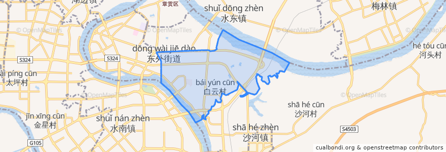 Mapa de ubicacion de Dongwai Subdistrict.