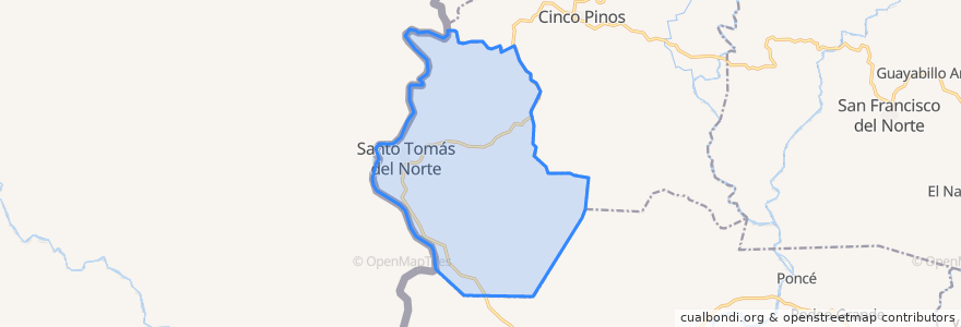 Mapa de ubicacion de Santo Tomás del Norte.