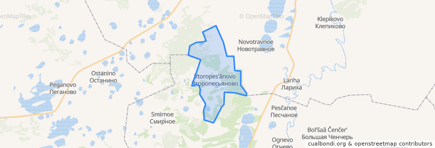Mapa de ubicacion de Второпесьяновское сельское поселение.