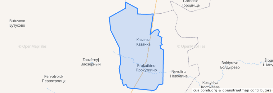 Mapa de ubicacion de Прокуткинское сельское поселение.