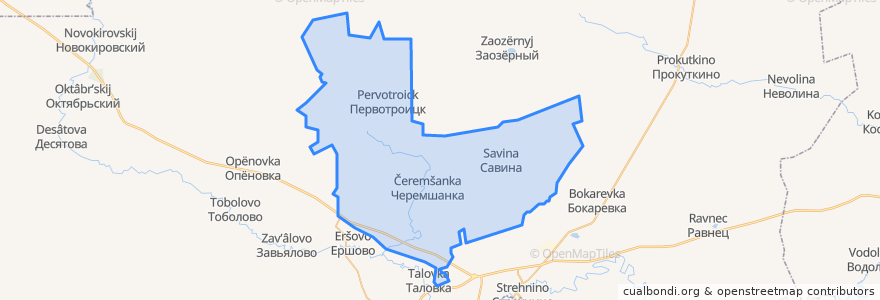 Mapa de ubicacion de Черемшанское сельское поселение.