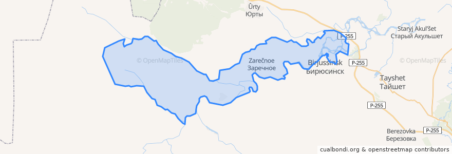 Mapa de ubicacion de Зареченское сельское поселение.